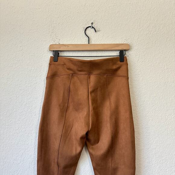 SPANX Faux Suede Legging Caramel Brown HR Ankle Shapewear Pants - Picture 7 of 12